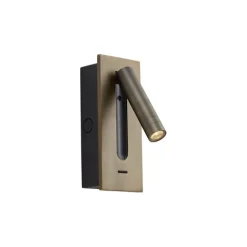 QAZQA Moderne Wandleuchte Dunkelbronze inkl. LED - Plaza