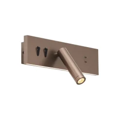 QAZQA Moderne Wandleuchte Dunkelbronze Verstellbar mit USB-C inkl. LED - Modric