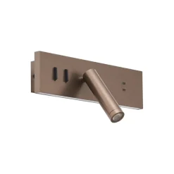QAZQA Moderne Wandleuchte Dunkelbronze Verstellbar mit USB-C inkl. LED - Modric