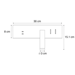 QAZQA Moderne Wandleuchte Dunkelbronze Verstellbar mit USB-C inkl. LED - Modric