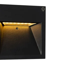 QAZQA Moderne Wandleuchte schwarz inkl. LED - Gem 2