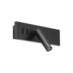 QAZQA Moderne Wandleuchte Schwarz Verstellbar mit USB-C inkl. LED - Modric