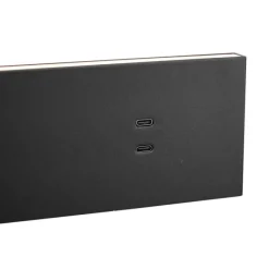 QAZQA Moderne Wandleuchte Schwarz Verstellbar mit USB-C inkl. LED - Modric
