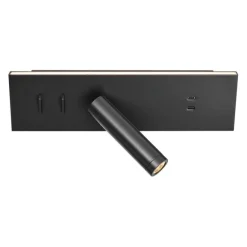 QAZQA Moderne Wandleuchte Schwarz Verstellbar mit USB-C inkl. LED - Modric