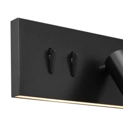 QAZQA Moderne Wandleuchte Schwarz Verstellbar mit USB-C inkl. LED - Modric