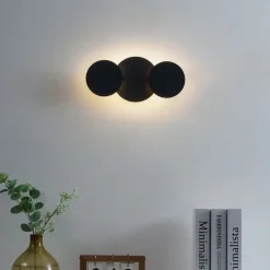 QAZQA Moderne Wandleuchte Schwarz inkl. LED 3-Stufen Dimmbar 3-Lichter - Sunrise