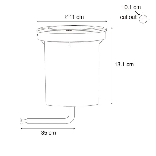 QAZQA Moderner Außen-Bodenstrahler aus Stahl 35 mm verstellbar IP65 - Delux