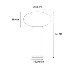 QAZQA Moderner Außenpfosten schwarz 50 cm - Elly