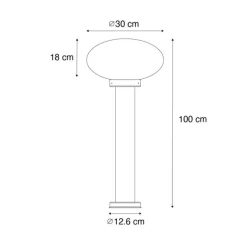 QAZQA Moderner Außenpfosten schwarz 100 cm - Elly