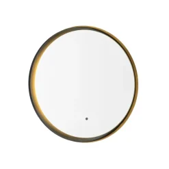 QAZQA Moderner Badezimmerspiegel schwarz inkl. LED und Touchdimmer - Pim