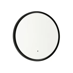 QAZQA Moderner Badezimmerspiegel schwarz inkl. LED und Touchdimmer - Pim