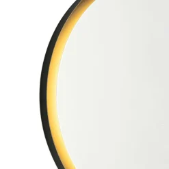 QAZQA Moderner Badezimmerspiegel schwarz inkl. LED und Touchdimmer - Pim