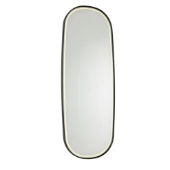 QAZQA Moderner Badezimmerspiegel schwarz inkl. LED und Touchdimmer - Geraldien