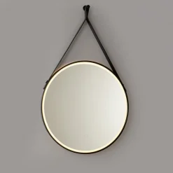 QAZQA Moderner Badezimmerspiegel schwarz inkl. LED und Touchdimmer - Pien