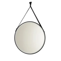 QAZQA Moderner Badezimmerspiegel schwarz inkl. LED und Touchdimmer - Pien