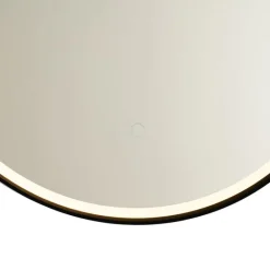 QAZQA Moderner Badezimmerspiegel schwarz inkl. LED und Touchdimmer - Pien