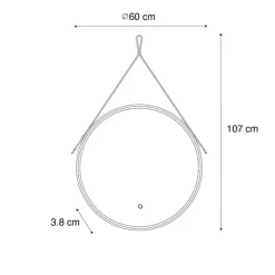 QAZQA Moderner Badezimmerspiegel schwarz inkl. LED und Touchdimmer - Pien