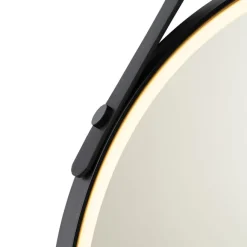 QAZQA Moderner Badezimmerspiegel schwarz inkl. LED und Touchdimmer - Pien