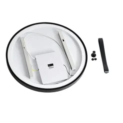 QAZQA Moderner Badezimmerspiegel schwarz inkl. LED und Touchdimmer - Pien