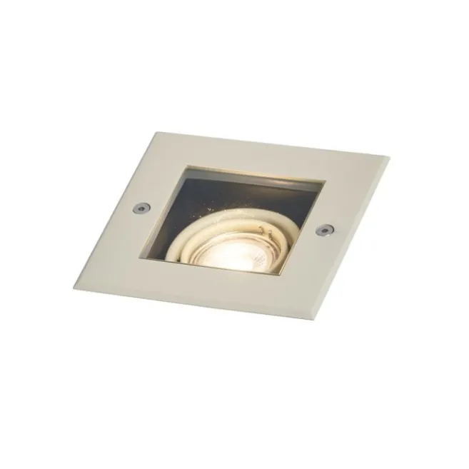 QAZQA Moderner Bodeneinbaustrahler beige GU10 50mm dreh- und schwenkbar IP65 - Oneon