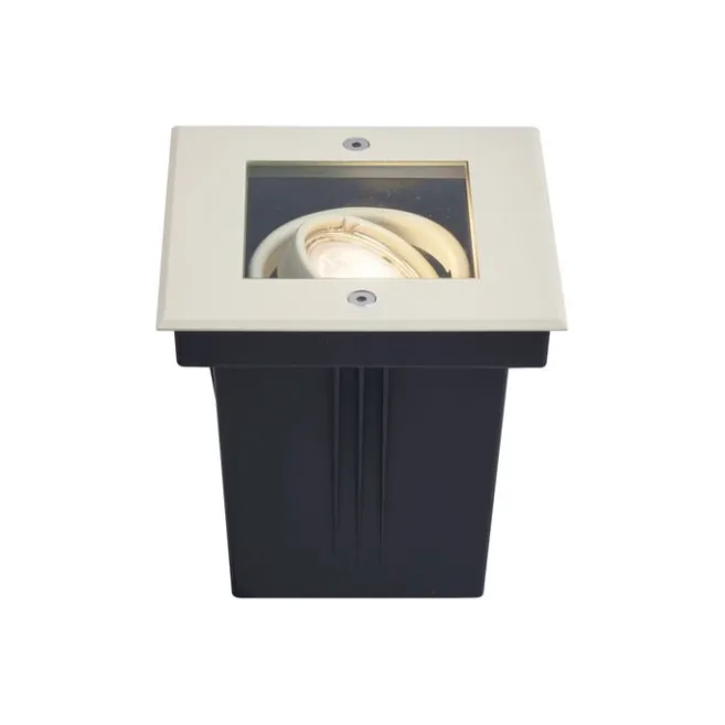 QAZQA Moderner Bodeneinbaustrahler beige GU10 50mm dreh- und schwenkbar IP65 - Oneon