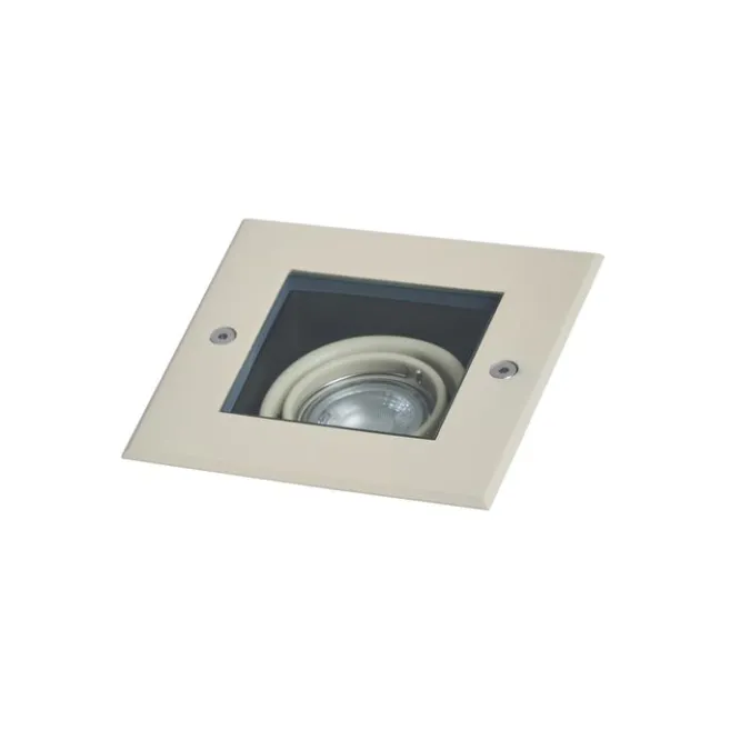 QAZQA Moderner Bodeneinbaustrahler beige GU10 50mm dreh- und schwenkbar IP65 - Oneon