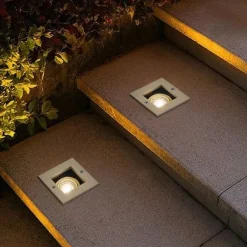 QAZQA Moderner Bodeneinbaustrahler beige GU10 50mm dreh- und schwenkbar IP65 - Oneon