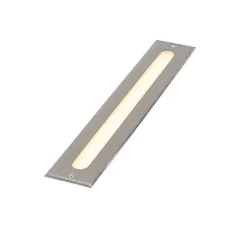 QAZQA Moderner Bodenstrahler Stahl 50 cm inkl. LED IP65 - Eline