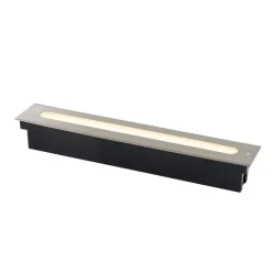 QAZQA Moderner Bodenstrahler Stahl 50 cm inkl. LED IP65 - Eline