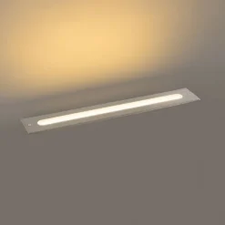 QAZQA Moderner Bodenstrahler Stahl 50 cm inkl. LED IP65 - Eline