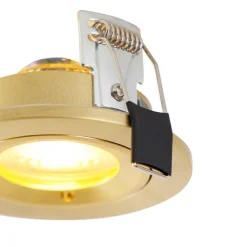 QAZQA Moderner Einbaustrahler gold rund IP44 - Xena