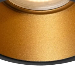 QAZQA Moderner Einbaustrahler schwarz mit Gold GU10 50mm IP44 - Dept