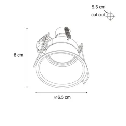 QAZQA Moderner Einbaustrahler schwarz mit Gold GU10 35mm IP44 - Dept