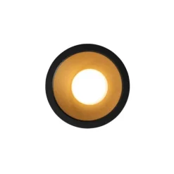 QAZQA Moderner Einbaustrahler schwarz mit Gold GU10 35mm IP44 - Dept