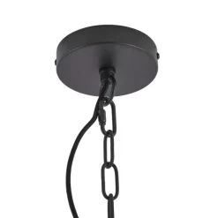 QAZQA Moderner Kronleuchter Schwarz mit Rauchglas 9-flammig - Amel