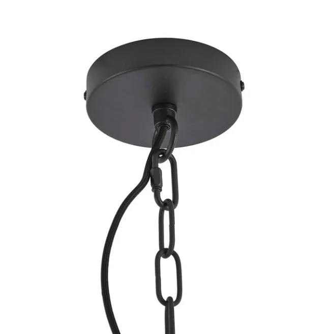 QAZQA Moderner Kronleuchter Schwarz mit Rauchglas 9-flammig - Amel