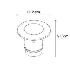 QAZQA Moderner Outdoor Bodenstrahler grau mit Deckel inkl. LED IP67 - Ceci