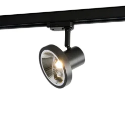 QAZQA Professional Moderner Schienenstrahler schwarz für 3-Phasen-Schienensystem GU10 111 mm - 3-Phasen Jeany