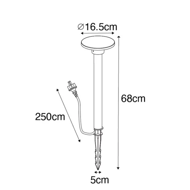 QAZQA Moderner Spießspot schwarz inkl. LED IP54 - Skyf