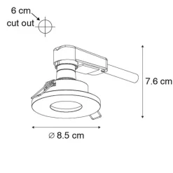 QAZQA Modernes Bad Einbau Spot schwarz IP54 - Schuppen