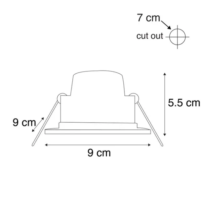 QAZQA Modernes Einbaustück schwarz inkl. LED 3-stufig dimmbar IP65 - Einfach