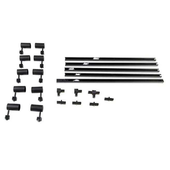 Kinder QAZQA Modernes 1-Phasen-Schienensystem mit 10 Spots schwarz - Jeana