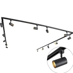 Kinder QAZQA Modernes 1-Phasen-Schienensystem mit 14 Spots schwarz - Jeana