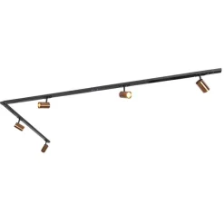 QAZQA Modernes 1-Phasen-Schienensystem inkl. 5 WiFi GU10 Dunkelbronze - Jeana