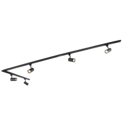 Kinder QAZQA Modernes Schienensystem mit 5 Strahlern Schwarz 1-phasig - Iconic Jeana