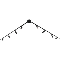 QAZQA Modernes Schienensystem mit 8 schwarzen Strahlern 1-phasig - Magnetic Samson