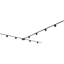 QAZQA Modernes Schienensystem mit 8 schwarzen Strahlern 1-phasig - Magnetic Zagaye
