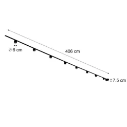 QAZQA Modernes Schienensystem mit 8 schwarzen Strahlern 1-phasig - Magnetic Zagaye