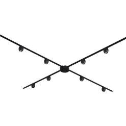 QAZQA Modernes Schienensystem mit 8 schwarzen Strahlern 1-phasig - Magnetic Zagaye