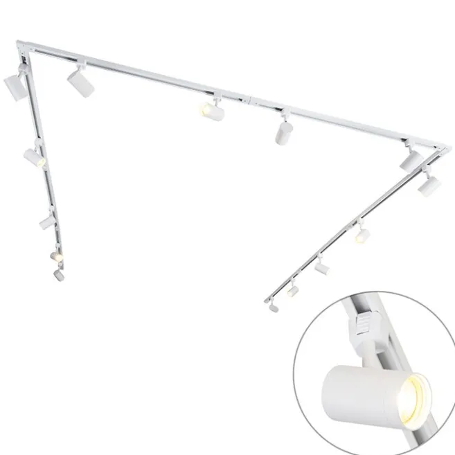 Kinder QAZQA Modernes Schienensystem weiß mit 14 Spots 1-phasig - Jeana